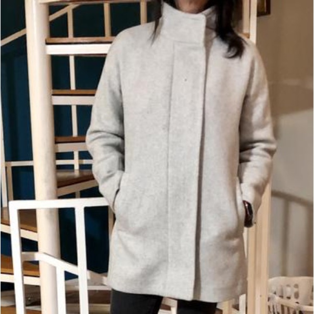 J Crew Gray City Coat with Buttons